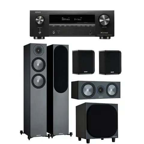 Denon AV Receiver with Monitor Audio Speakers