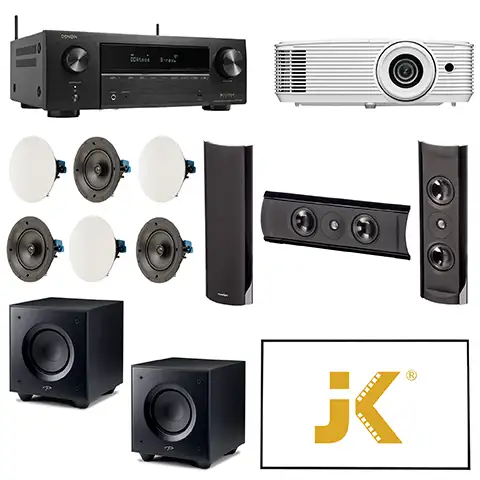 Optoma Projector, Denon AV Receiver & Paradigm Speakers