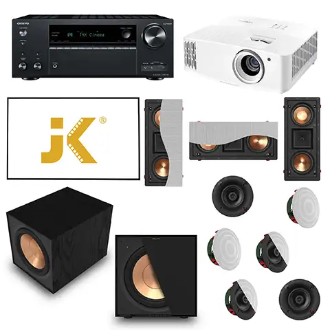 Optoma Projector, Onkyo AV Receiver & Klipsch Speakers