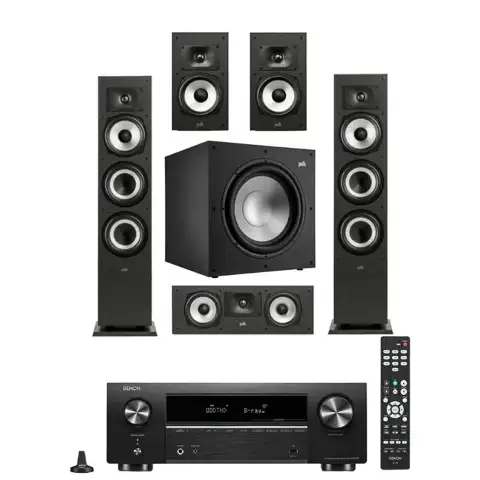 Denon AV Receiver with Polk Audio Speakers